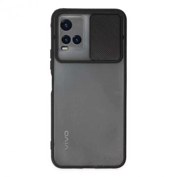 Vivo Y33s Kılıf Palm Buzlu Kamera Sürgülü Silikon - Siyah