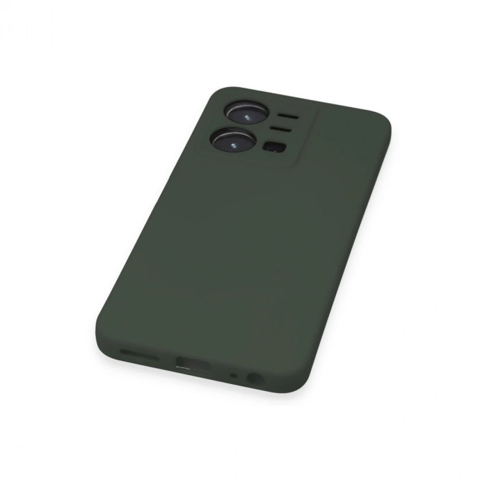 Vivo Y35 Kılıf Nano İçi Kadife Silikon - Koyu Yeşil