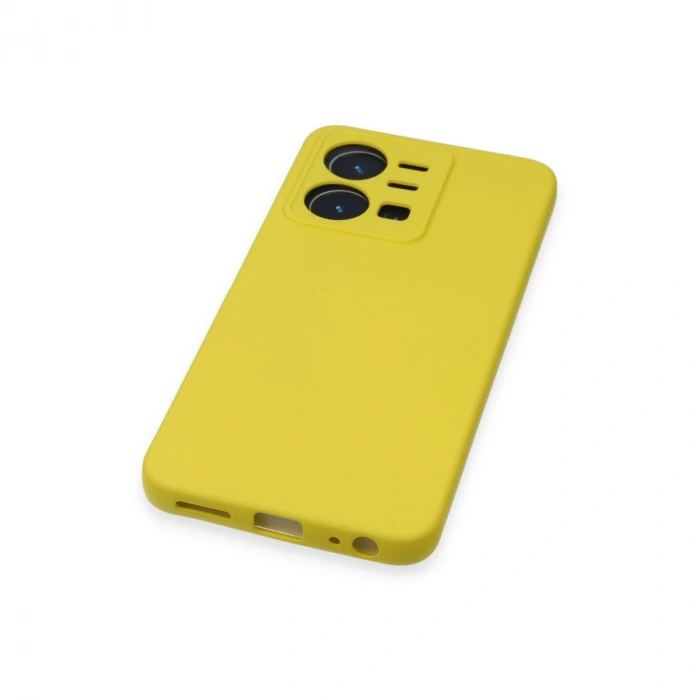 Vivo Y35 Kılıf Nano İçi Kadife Silikon - Sarı