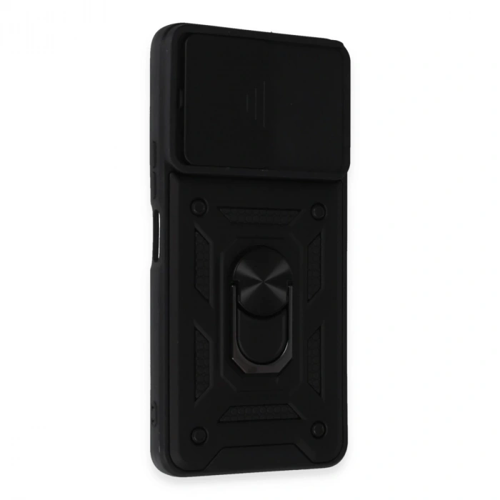 Vivo Y36 Kılıf Pars Lens Yüzüklü Silikon - Siyah