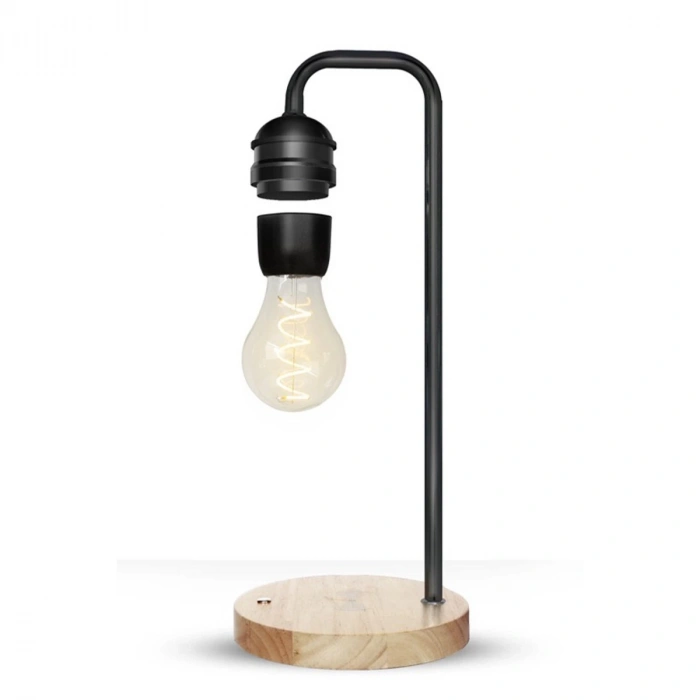 Xf01 Ampul Görünümlü Kablosuz Şarj Özellikli Gece Lambası - Siyah