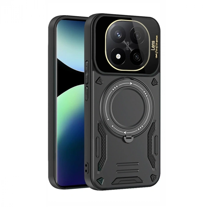 Xiaomi 14t Pro Kılıf Joy Lens Standlı Kapak - Siyah