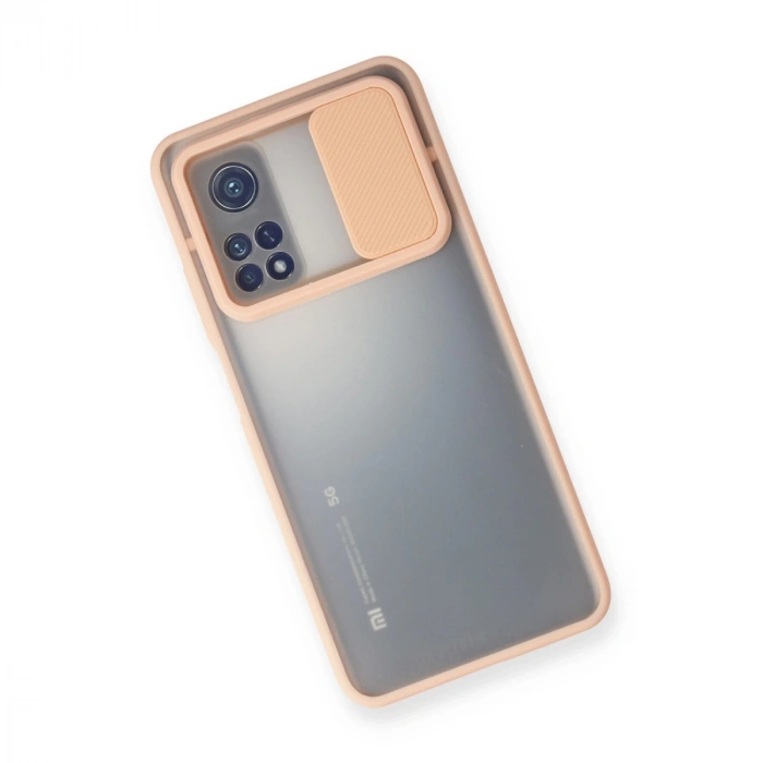 Xiaomi Mi 10t Kılıf Palm Buzlu Kamera Sürgülü Silikon - Pembe