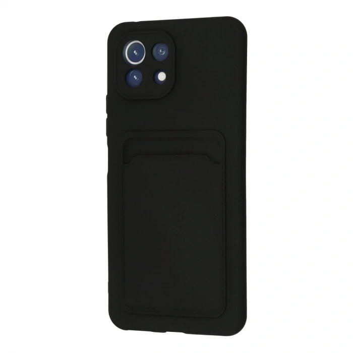 Xiaomi Mi 11 Lite Kılıf Kelvin Kartvizitli Silikon - Siyah