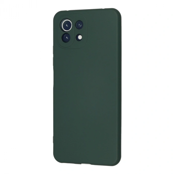 Xiaomi Mi 11 Lite Kılıf Nano İçi Kadife Silikon - Koyu Yeşil