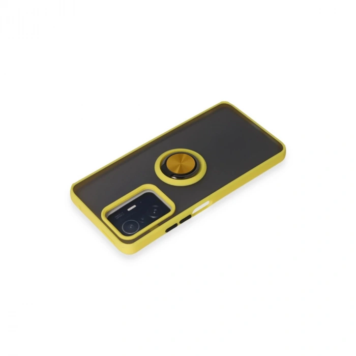 Xiaomi Mi 11t Pro Kılıf Montreal Yüzüklü Silikon Kapak - Sarı