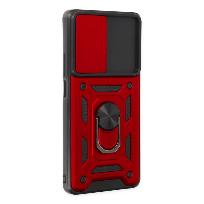 Xiaomi Mi 11t Pro Kılıf Pars Lens Yüzüklü Silikon - Kırmızı