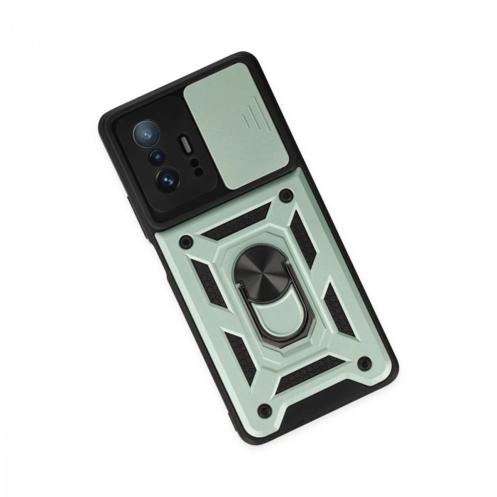 Xiaomi Mi 11t Pro Kılıf Pars Lens Yüzüklü Silikon - Yeşil