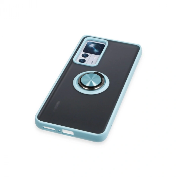 Xiaomi Mi 12t Pro Kılıf Montreal Yüzüklü Silikon Kapak - Buz Mavi
