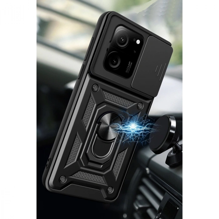 Xiaomi Mi 13t Pro Kılıf Pars Lens Yüzüklü Silikon - Kırmızı