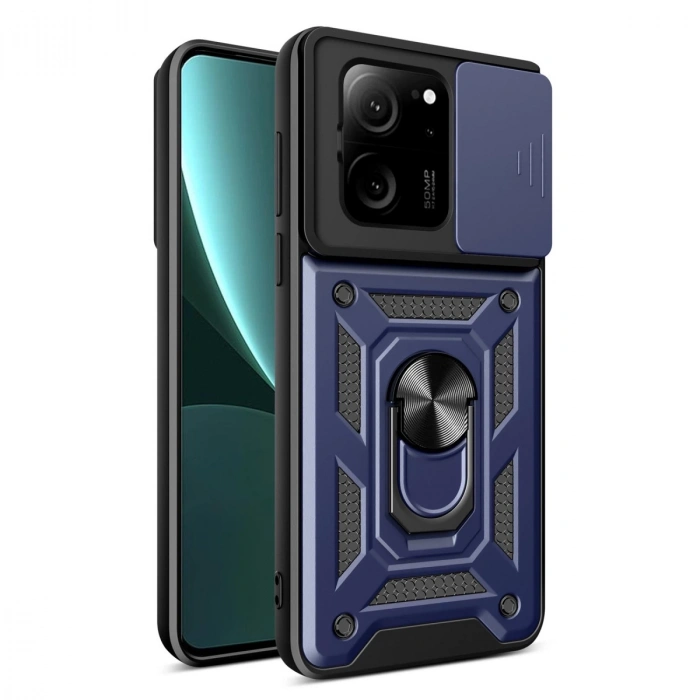 Xiaomi Mi 13t Pro Kılıf Pars Lens Yüzüklü Silikon - Lacivert