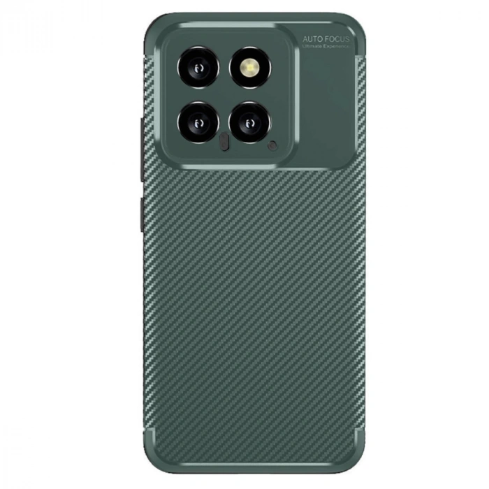 Xiaomi Mi 14t Kılıf Auto Focus Karbon Kapak - Koyu Yeşil