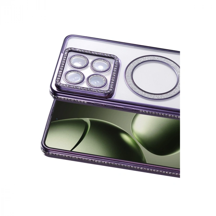 Xiaomi Mi 14t Pro Joke Simli Magneticsafe Kılıf - Derin Mor