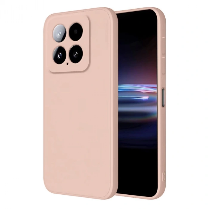 Xiaomi Mi 14t Pro Kılıf Nano İçi Kadife Silikon - Pudra