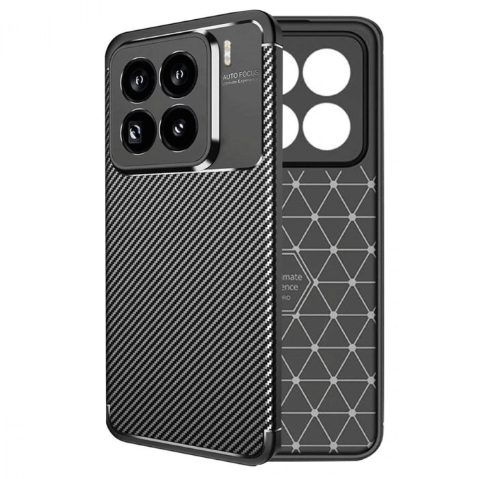 Xiaomi Mi 15 Pro Kılıf Auto Focus Karbon Kapak - Siyah