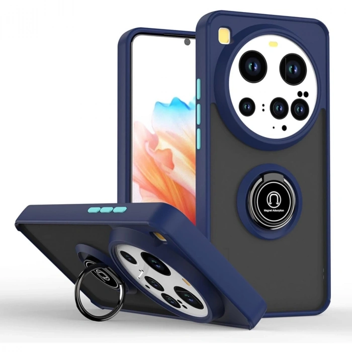 Xiaomi Mi 15 Ultra Kılıf Montreal Yüzüklü Silikon Kapak - Lacivert