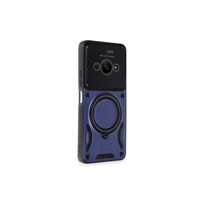 Xiaomi Poco C61 Kılıf Joy Lens Standlı Kapak - Lacivert
