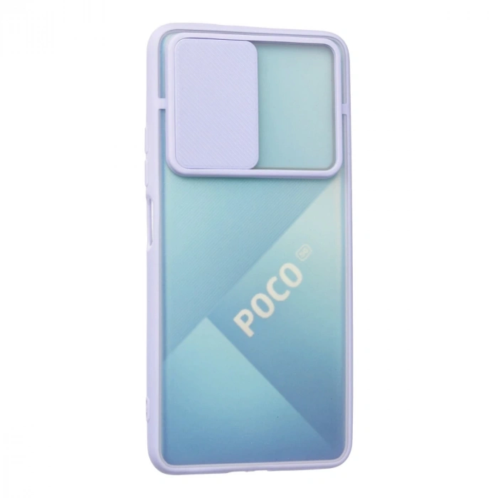 Xiaomi Poco F3 Kılıf Palm Buzlu Kamera Sürgülü Silikon - Lila