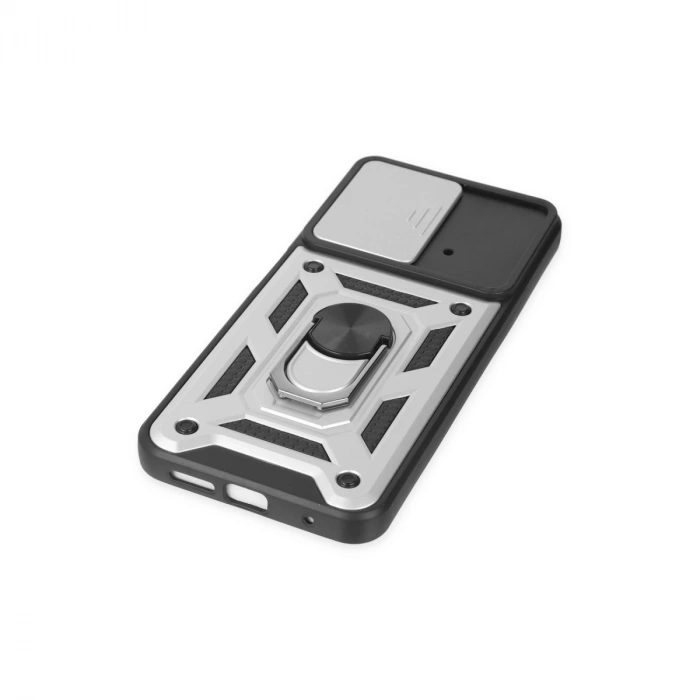 Xiaomi Poco M4 Pro 4g Kılıf Pars Lens Yüzüklü Silikon - Gümüş