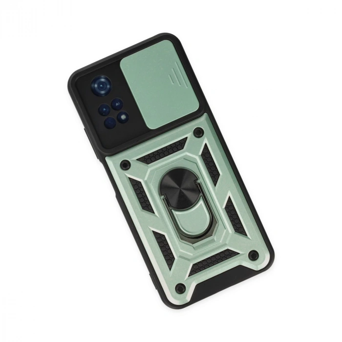 Xiaomi Poco M4 Pro 4g Kılıf Pars Lens Yüzüklü Silikon - Yeşil