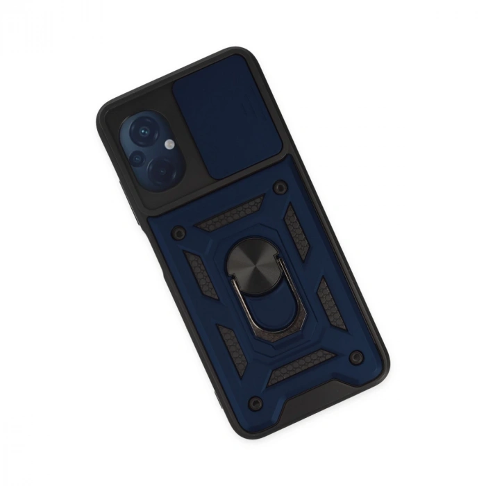 Xiaomi Poco M5 Kılıf Pars Lens Yüzüklü Silikon - Lacivert