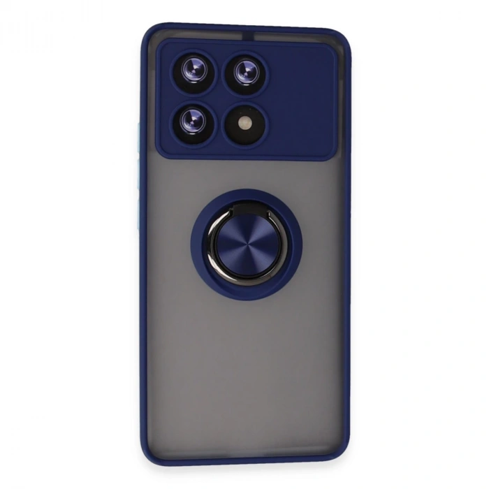 Xiaomi Poco X6 Pro Kılıf Montreal Yüzüklü Silikon Kapak - Lacivert