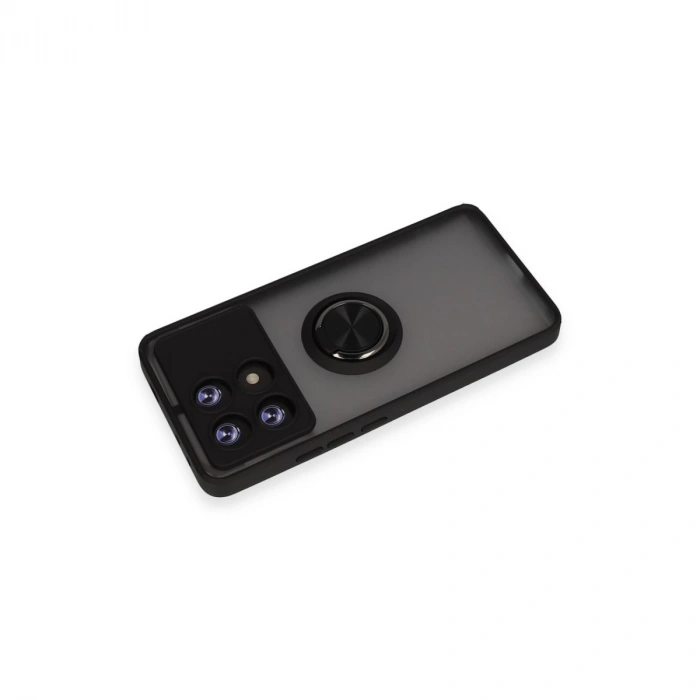 Xiaomi Poco X6 Pro Kılıf Montreal Yüzüklü Silikon Kapak - Siyah