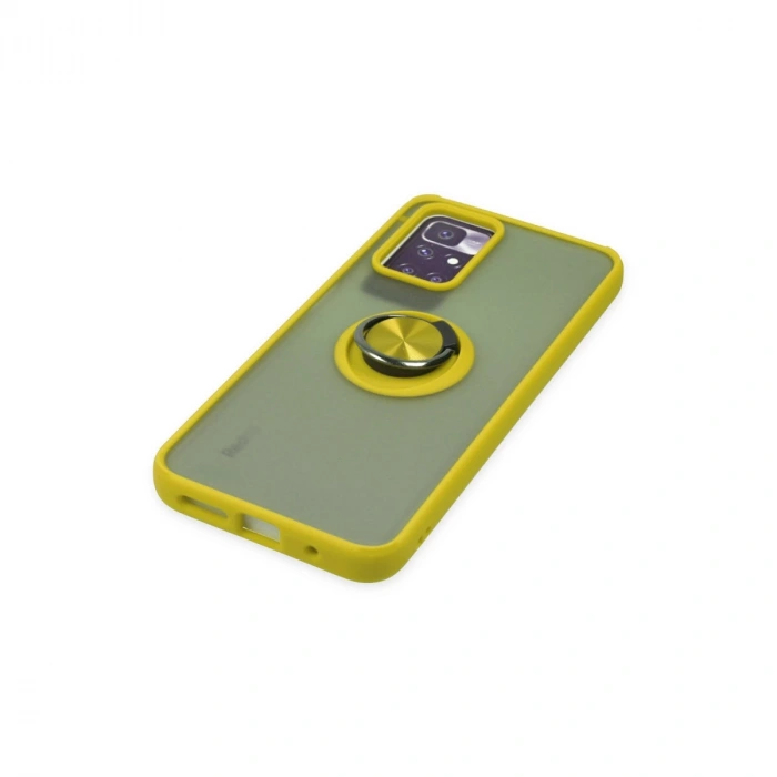 Xiaomi Redmi 10 2022 Kılıf Montreal Yüzüklü Silikon Kapak - Sarı