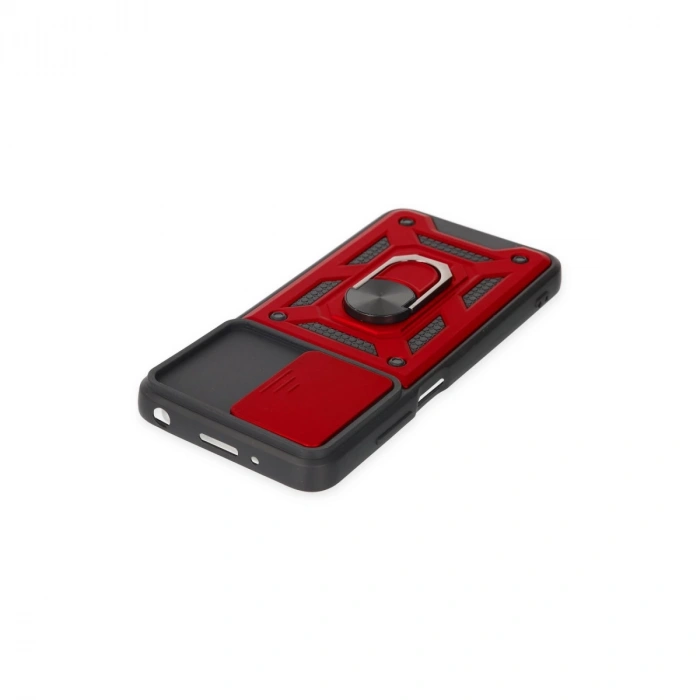 Xiaomi Redmi 10 2022 Kılıf Pars Lens Yüzüklü Silikon - Kırmızı