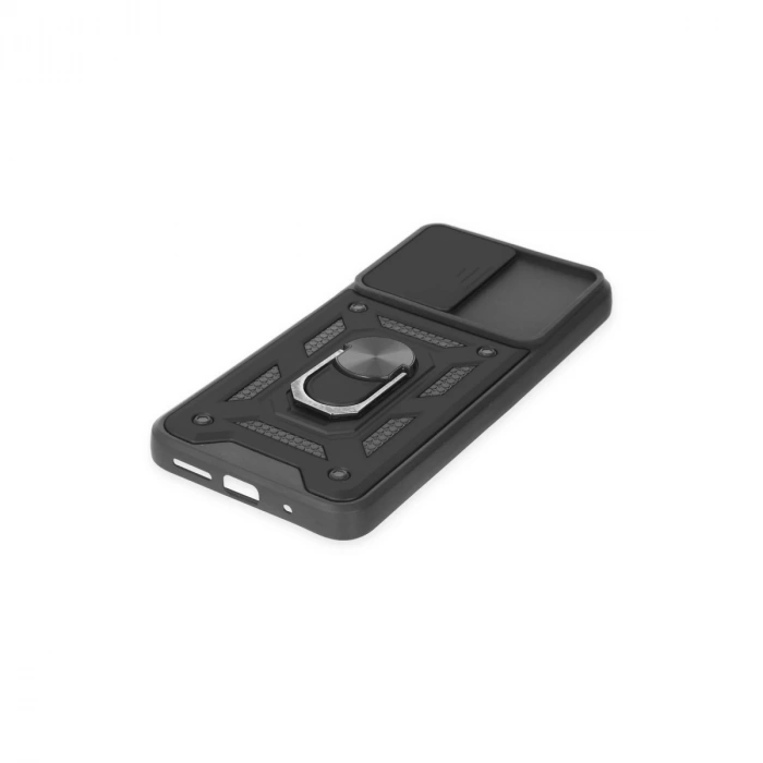 Xiaomi Redmi 10 2022 Kılıf Pars Lens Yüzüklü Silikon - Siyah