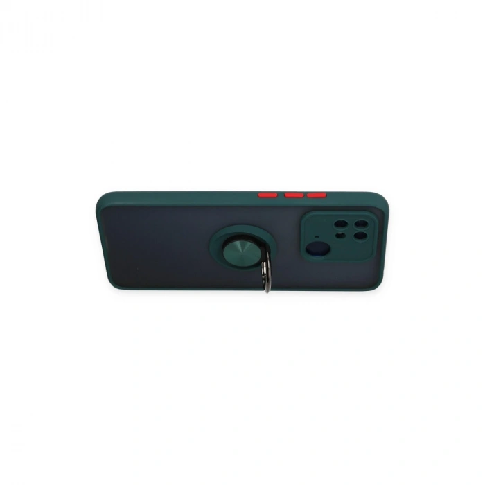 Xiaomi Redmi 10c Kılıf Montreal Yüzüklü Silikon Kapak - Yeşil