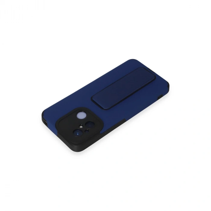 Xiaomi Redmi 12c Kılıf Mega Standlı Silikon - Mavi