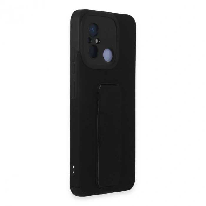 Xiaomi Redmi 12c Kılıf Mega Standlı Silikon - Siyah