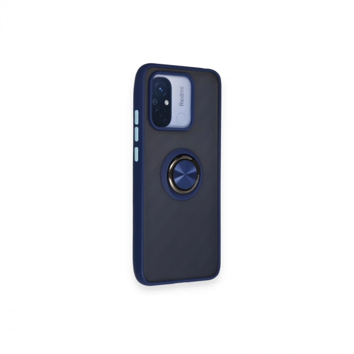 Xiaomi Redmi 12c Kılıf Montreal Yüzüklü Silikon Kapak - Lacivert