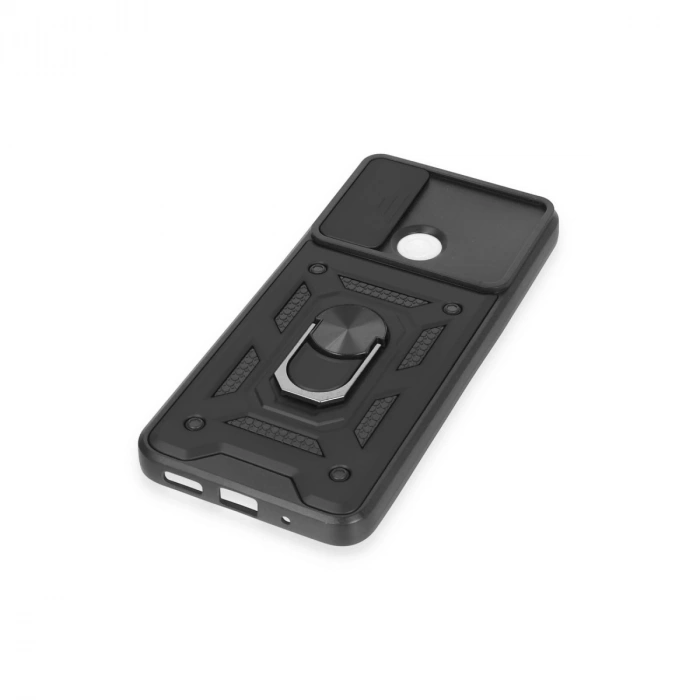 Xiaomi Redmi 12c Kılıf Pars Lens Yüzüklü Silikon - Siyah