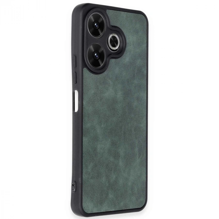 Xiaomi Redmi 13 4g Kılıf Aras Deri Kapak - Koyu Yeşil