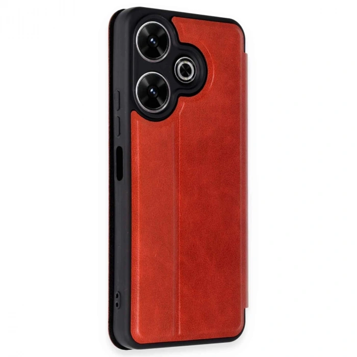 Xiaomi Redmi 13 4g Kılıf Flip Cover - Kırmızı