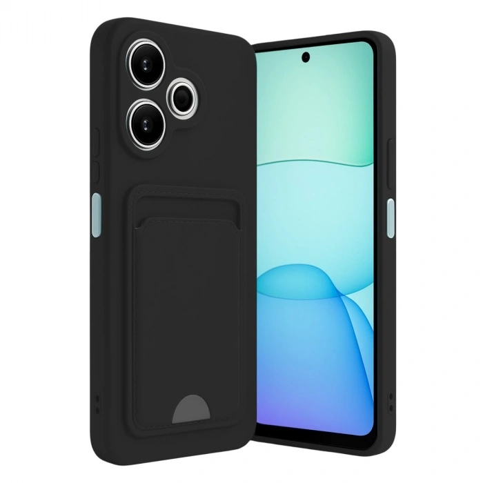 Xiaomi Redmi 13 4g Kılıf Kelvin Kartvizitli Silikon - Siyah