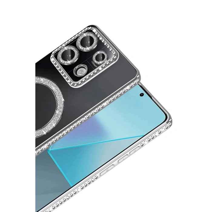 Xiaomi Redmi 13c Joke Simli Magneticsafe Kılıf - Gümüş