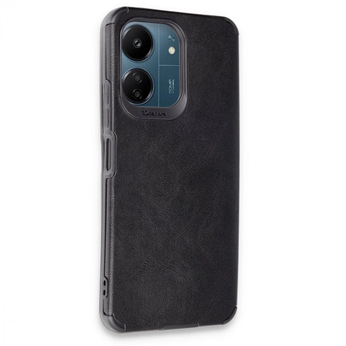 Xiaomi Redmi 13c Kılıf Loop Deri Silikon - Siyah