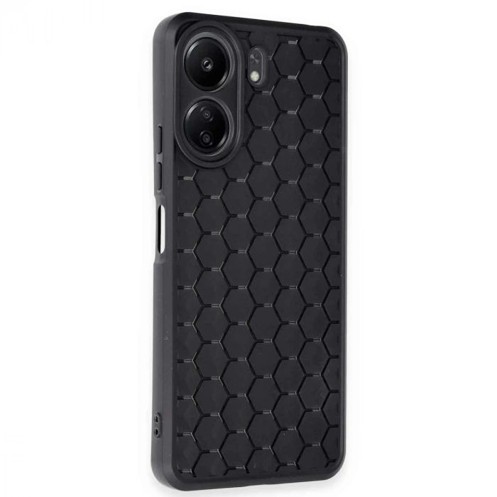 Xiaomi Redmi 13c Kılıf Petek Silikon Kapak - Siyah