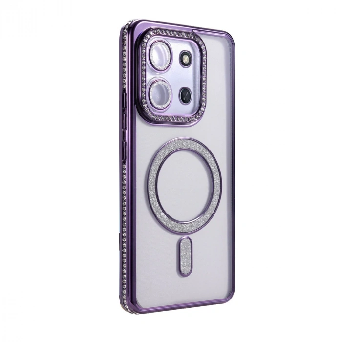 Xiaomi Redmi 15c 4g Joke Simli Magneticsafe Kılıf - Derin Mor