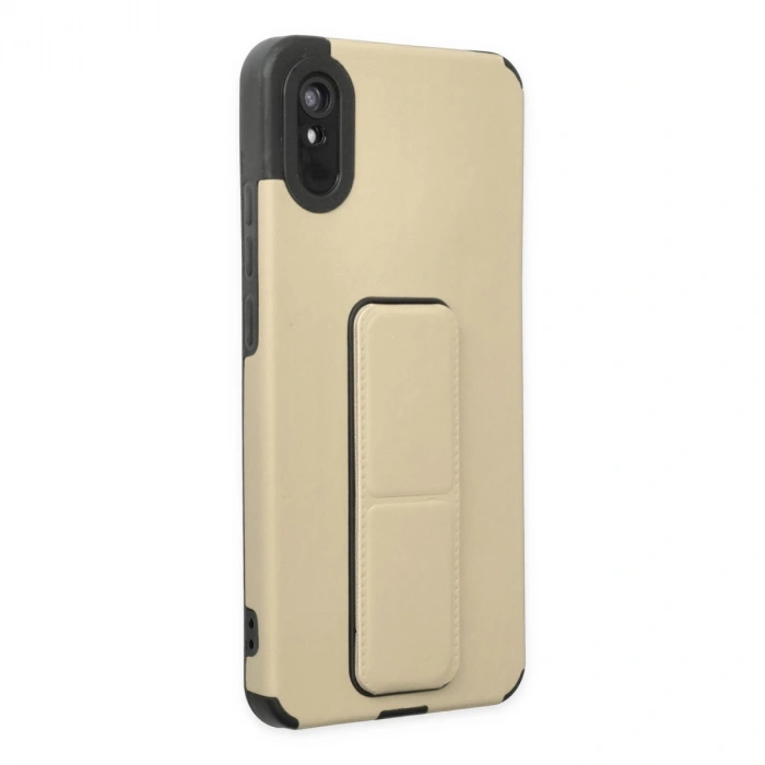 Xiaomi Redmi 9a Kılıf Mega Standlı Silikon - Gold