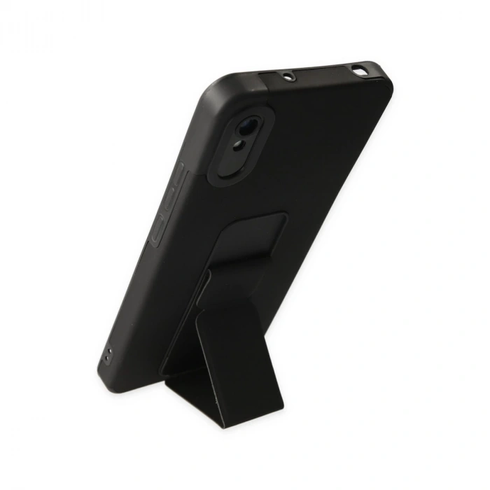 Xiaomi Redmi 9a Kılıf Mega Standlı Silikon - Siyah