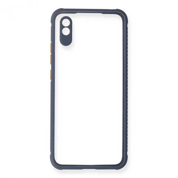 Xiaomi Redmi 9a Kılıf Miami Şeffaf Silikon - Gri