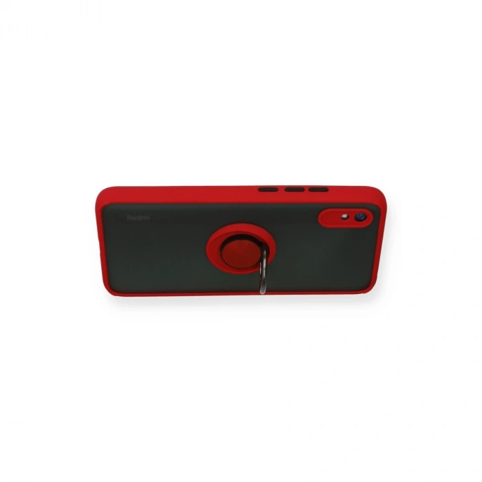 Xiaomi Redmi 9a Kılıf Montreal Yüzüklü Silikon Kapak - Kırmızı