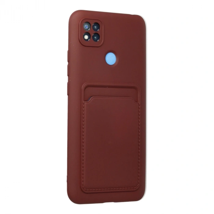 Xiaomi Redmi 9c Kılıf Kelvin Kartvizitli Silikon - Bordo
