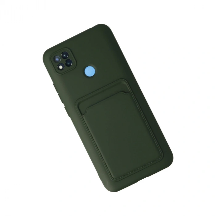Xiaomi Redmi 9c Kılıf Kelvin Kartvizitli Silikon - Koyu Yeşil