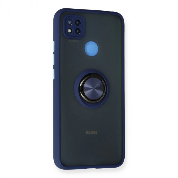 Xiaomi Redmi 9c Kılıf Montreal Yüzüklü Silikon Kapak - Lacivert