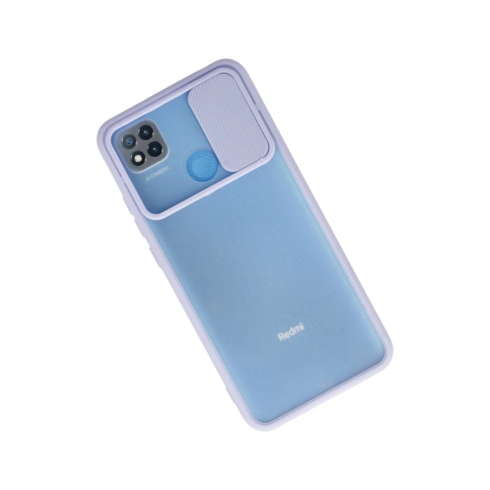 Xiaomi Redmi 9c Kılıf Palm Buzlu Kamera Sürgülü Silikon - Lila